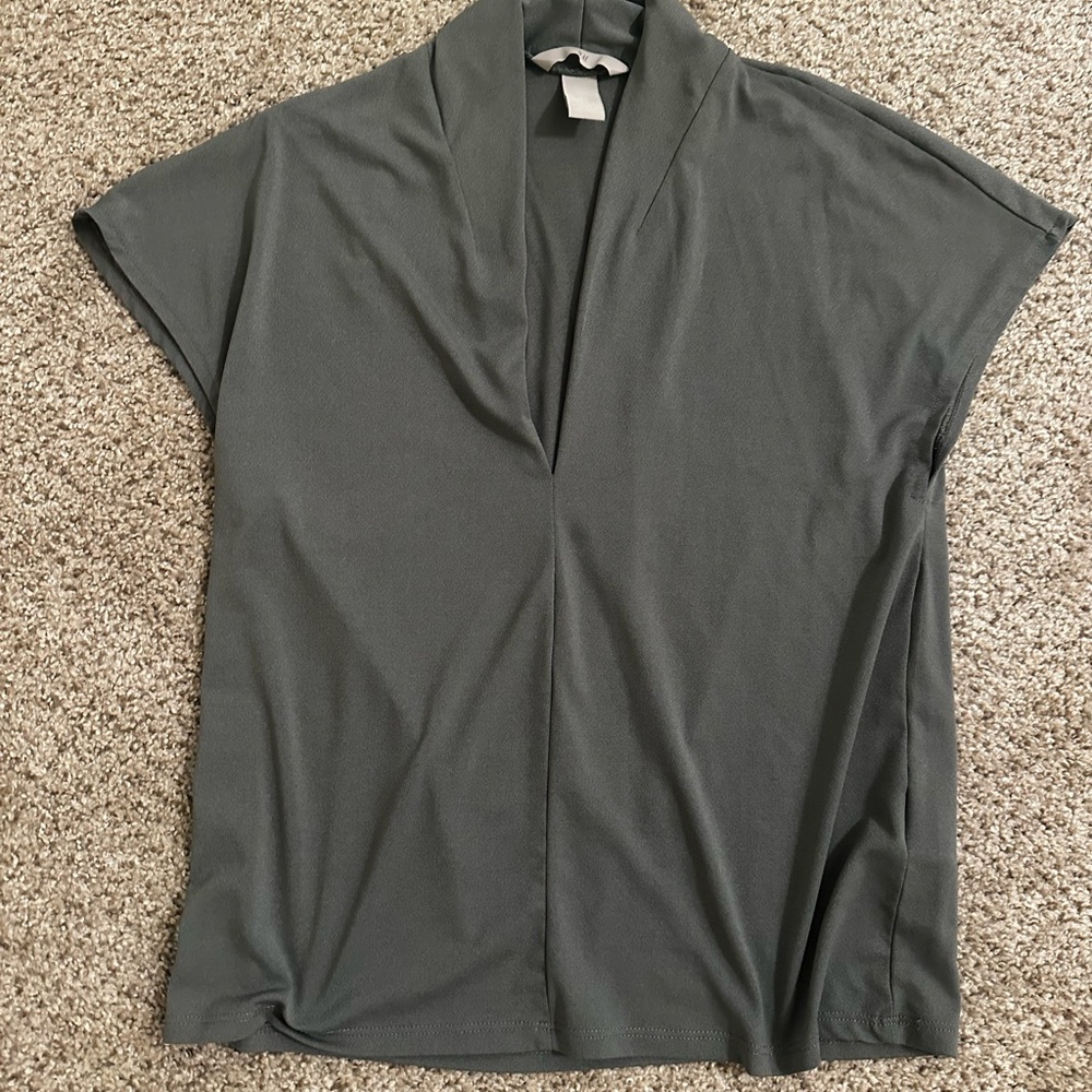 H&M Green/Gray Women's Top